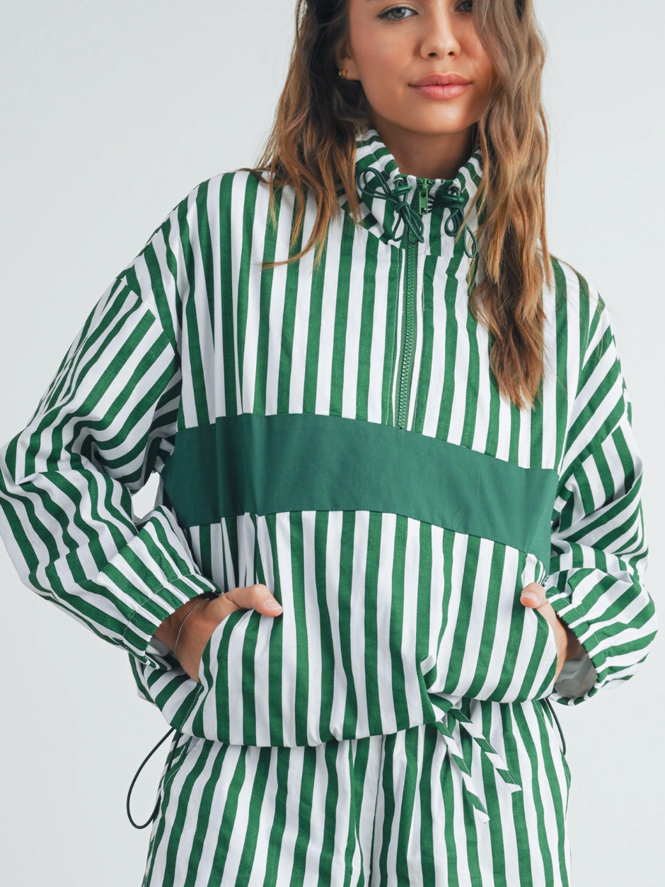 julie striped windbreaker