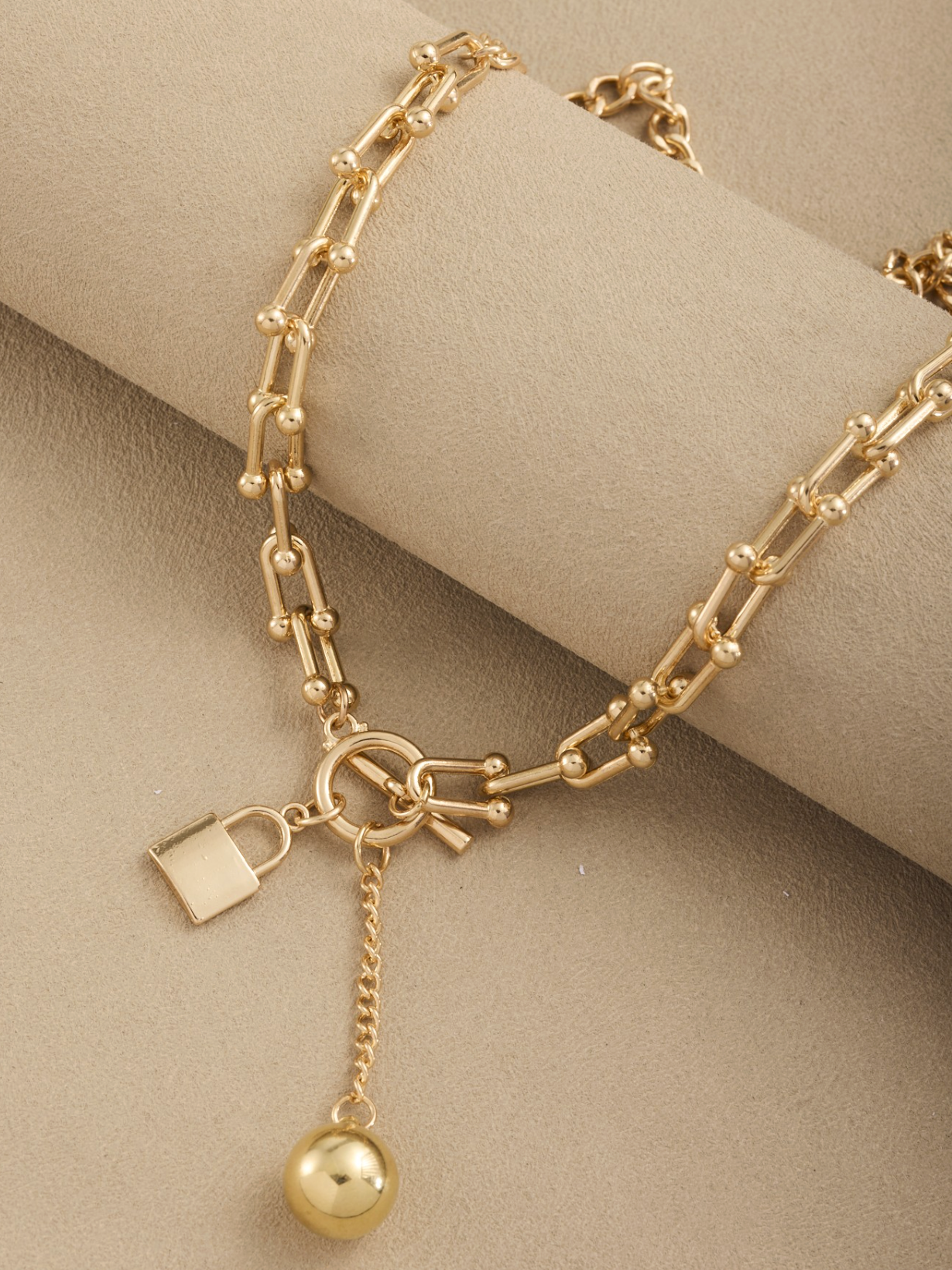 katherine lock + chain necklace