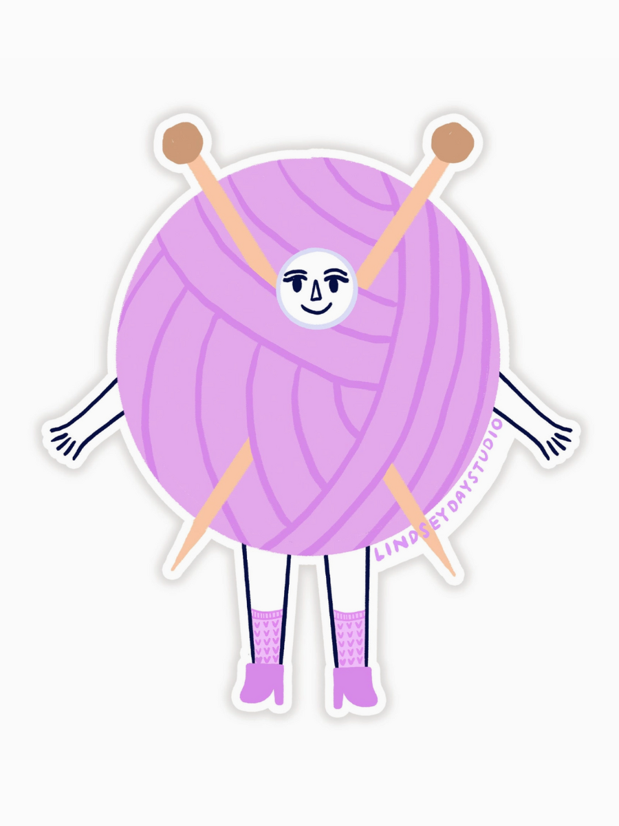 knitting friend sticker