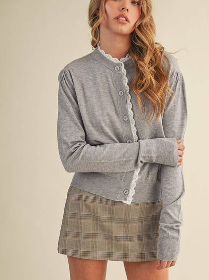 Lace Trim Lightweight Cardigan