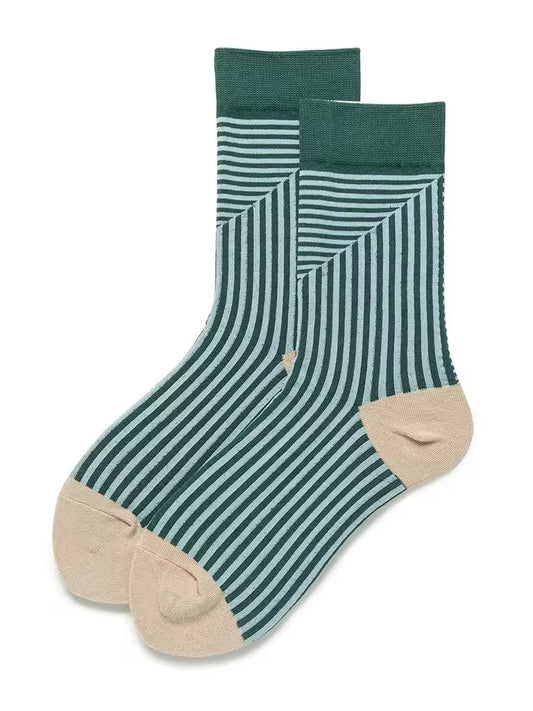 Lagoon Geometric Stripe Socks