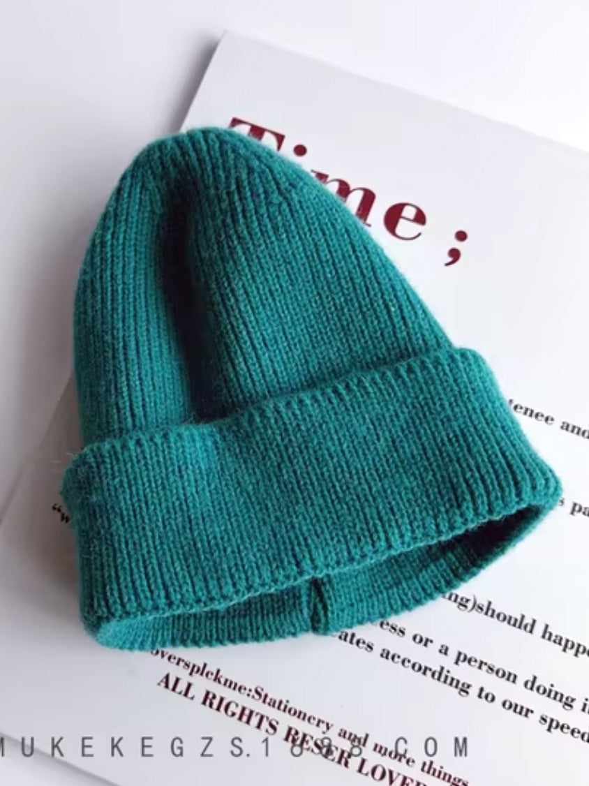 lake blue ribbed toddler beanie