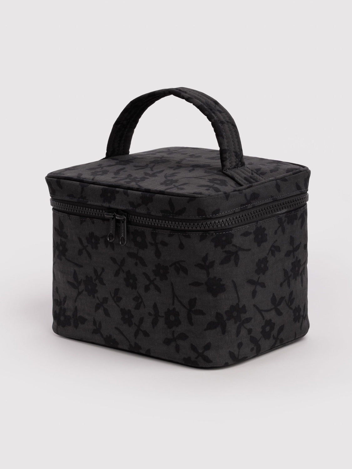 Charcoal Ditsy Floral Large Cosmetic Case