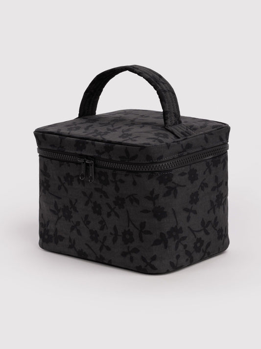 Charcoal Ditsy Floral Large Cosmetic Case