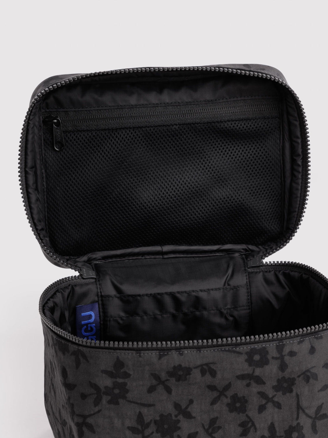 Charcoal Ditsy Floral Large Cosmetic Case