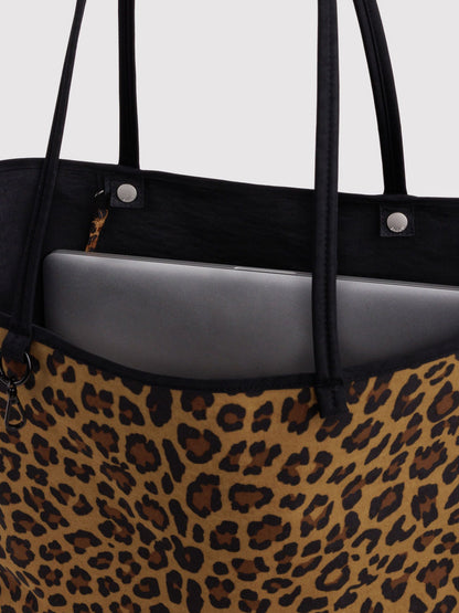 Leopard Mix Large Nylon Reversible Tote