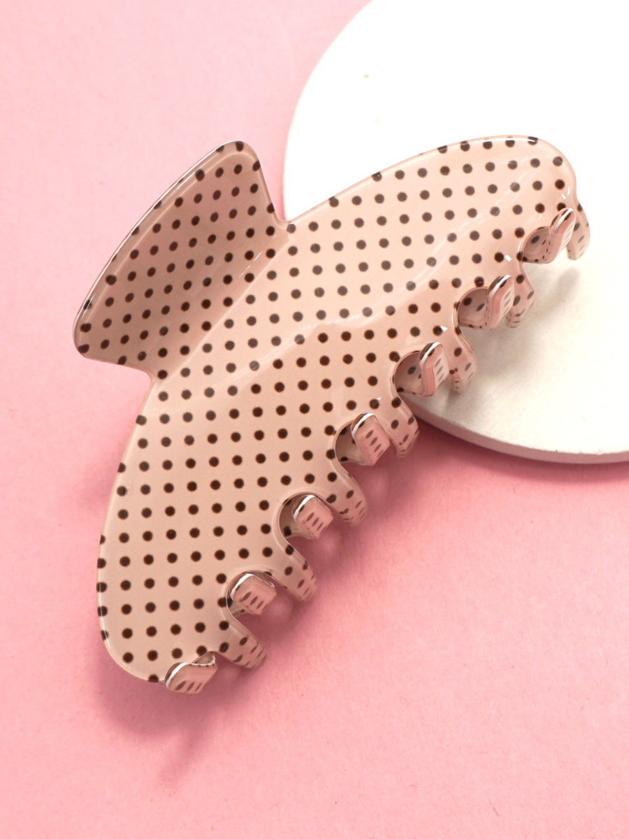 latte dotted hair claw clip
