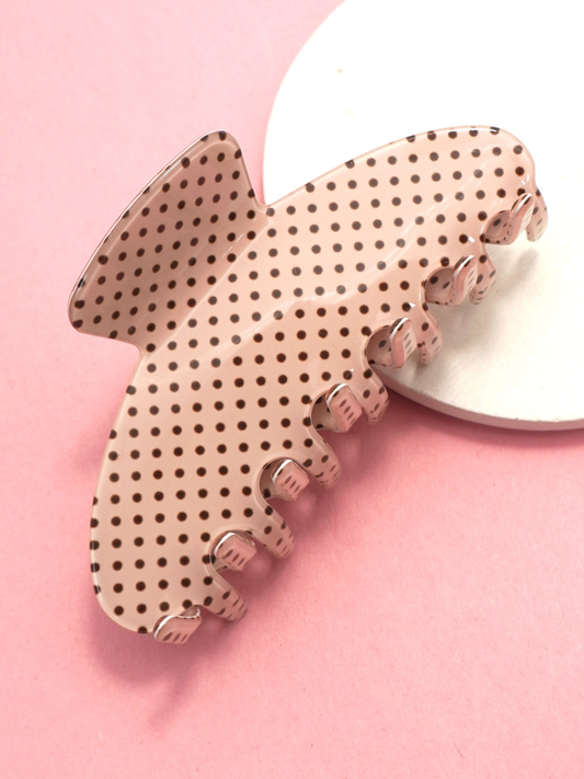 latte dotted hair claw clip