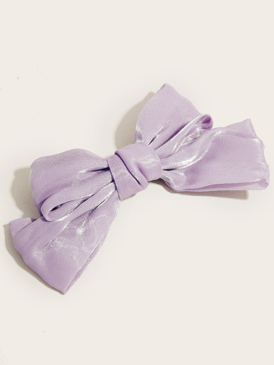 lavender glossy hair bow