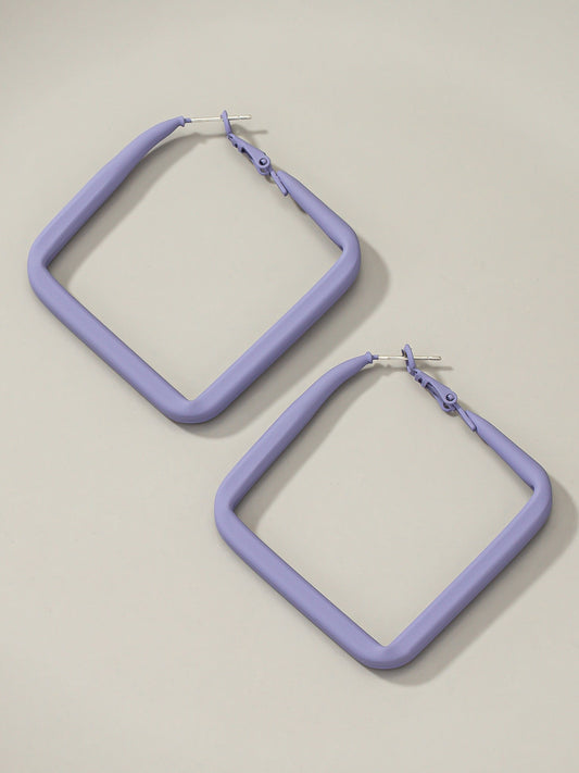 lavender square hoop earrings
