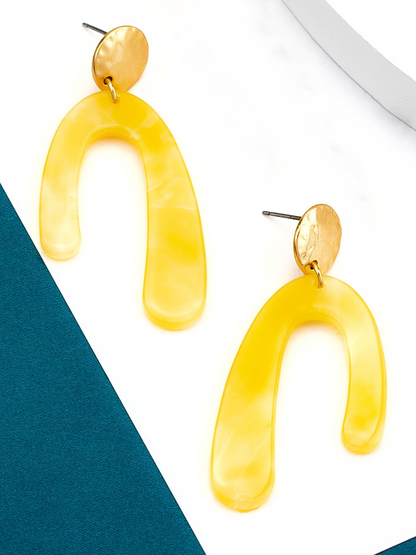 lemon arch drop earrings