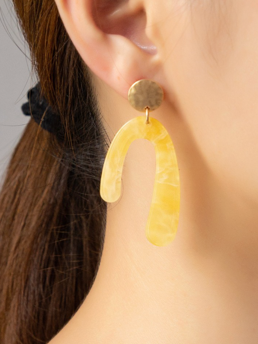 lemon arch drop earrings