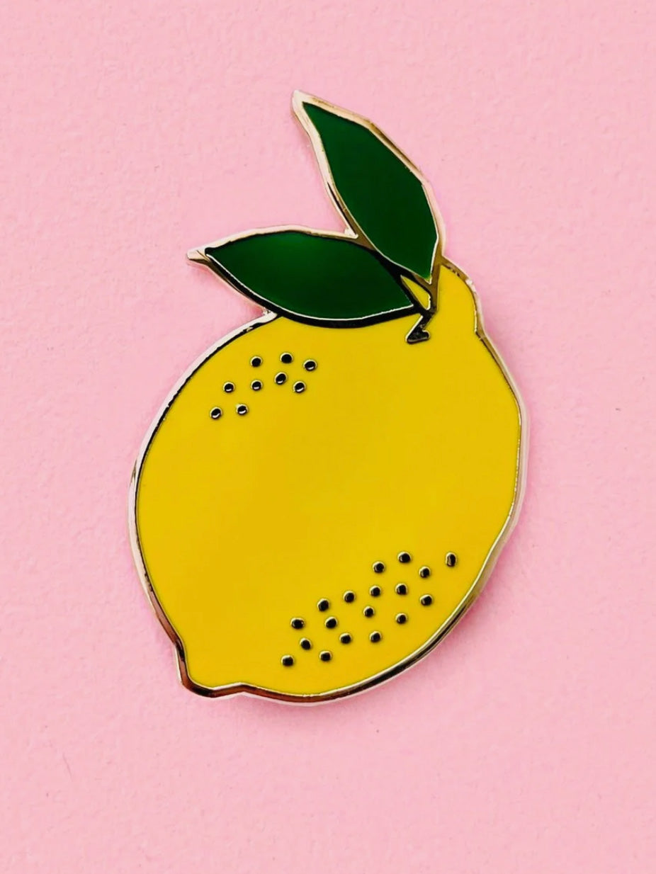 lemon enamel pin