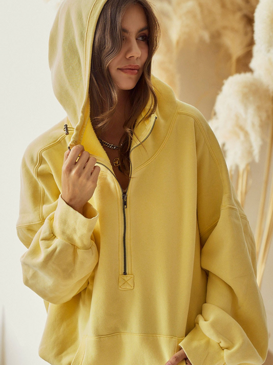 lemon half-zip oversized hoodie