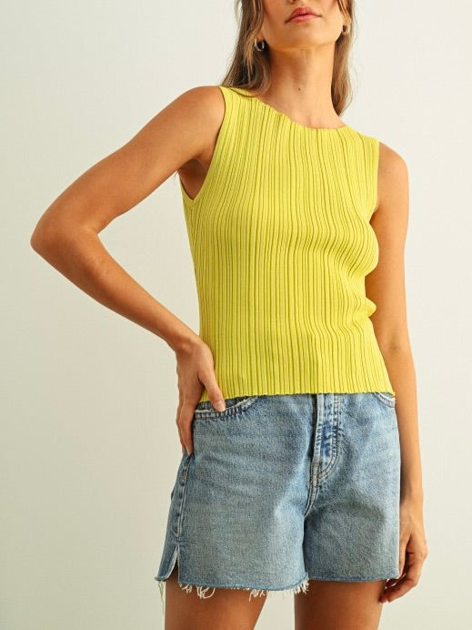 Lemon Ribbed Tank