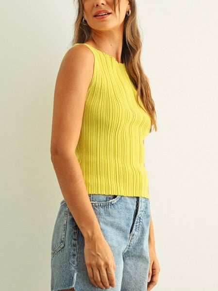 Lemon Ribbed Tank