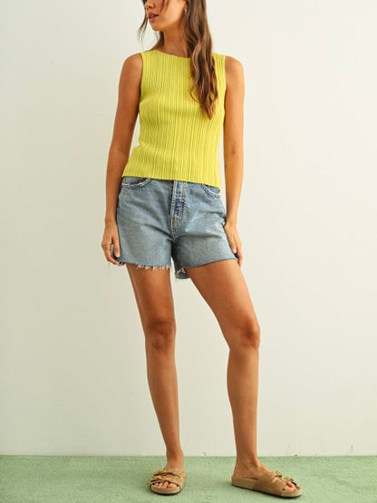 Lemon Ribbed Tank