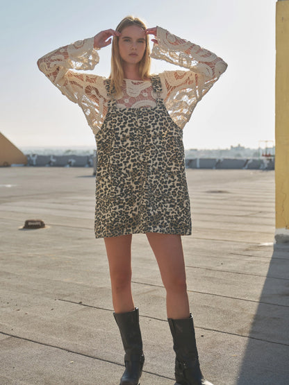 Leopard Mini Overall Dress