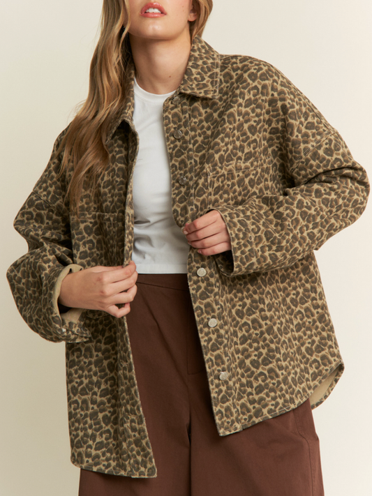leopard oversized shacket