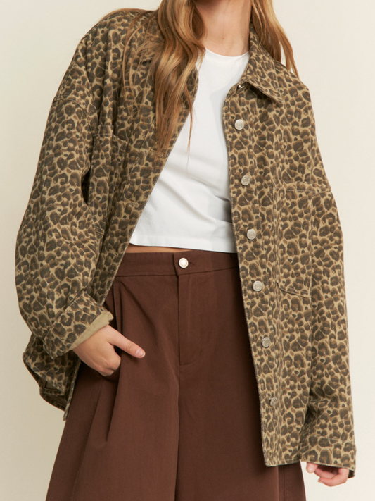 leopard oversized shacket