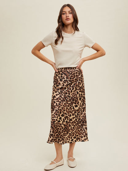 Leopard Slip Skirt