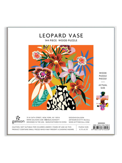 leopard vase wood puzzle