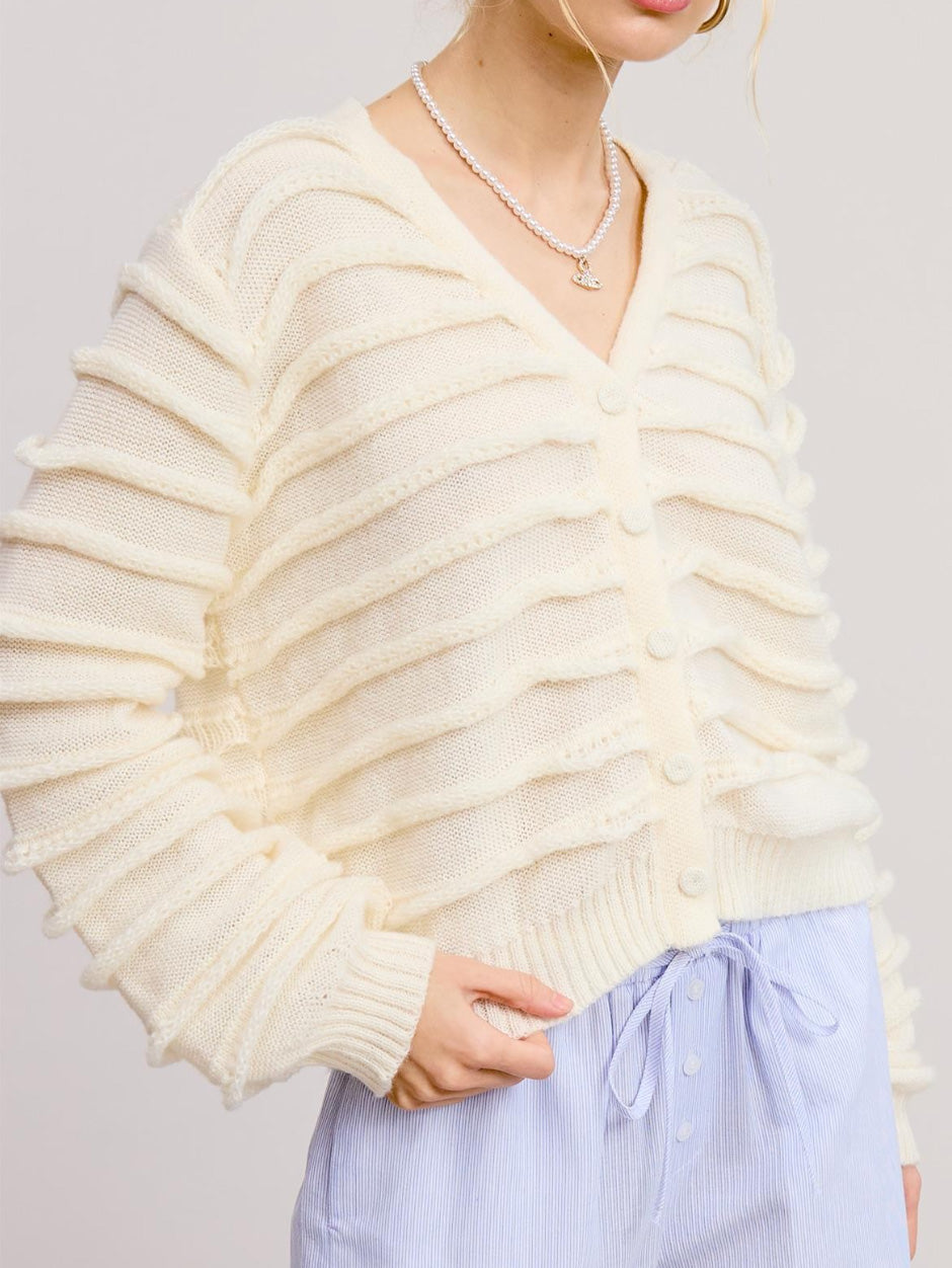 leyla textured cardigan