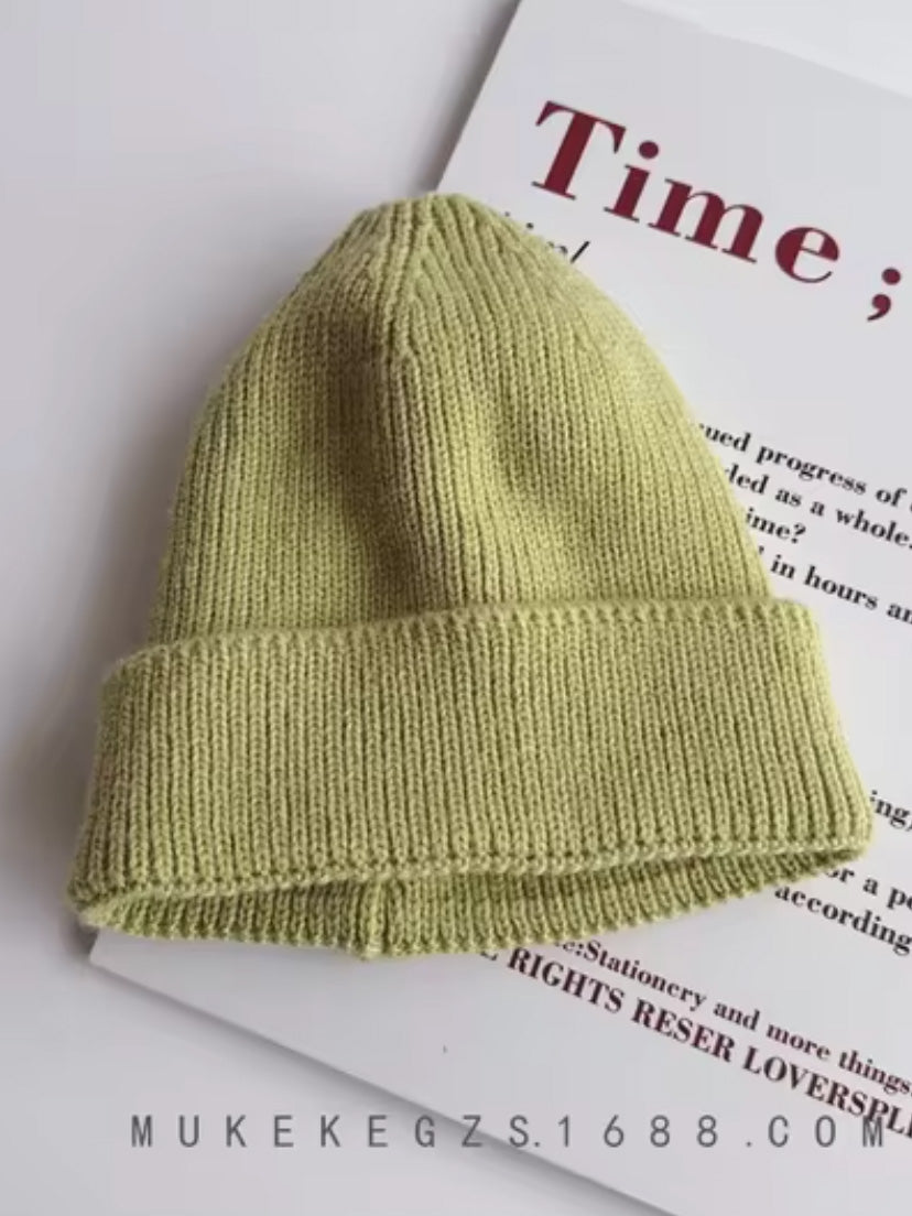 light green ribbed toddler beanie