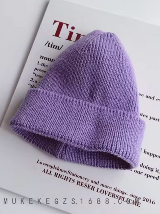 light purple ribbed toddler beanie