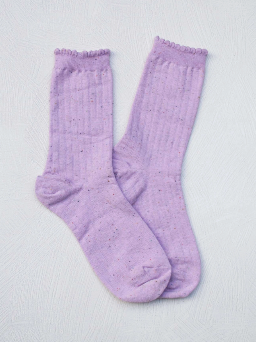 lilac confetti socks