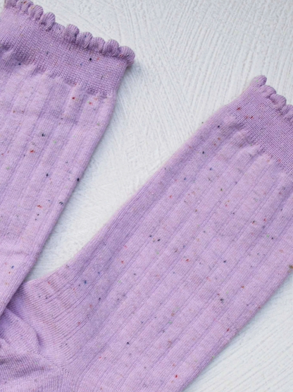 lilac confetti socks