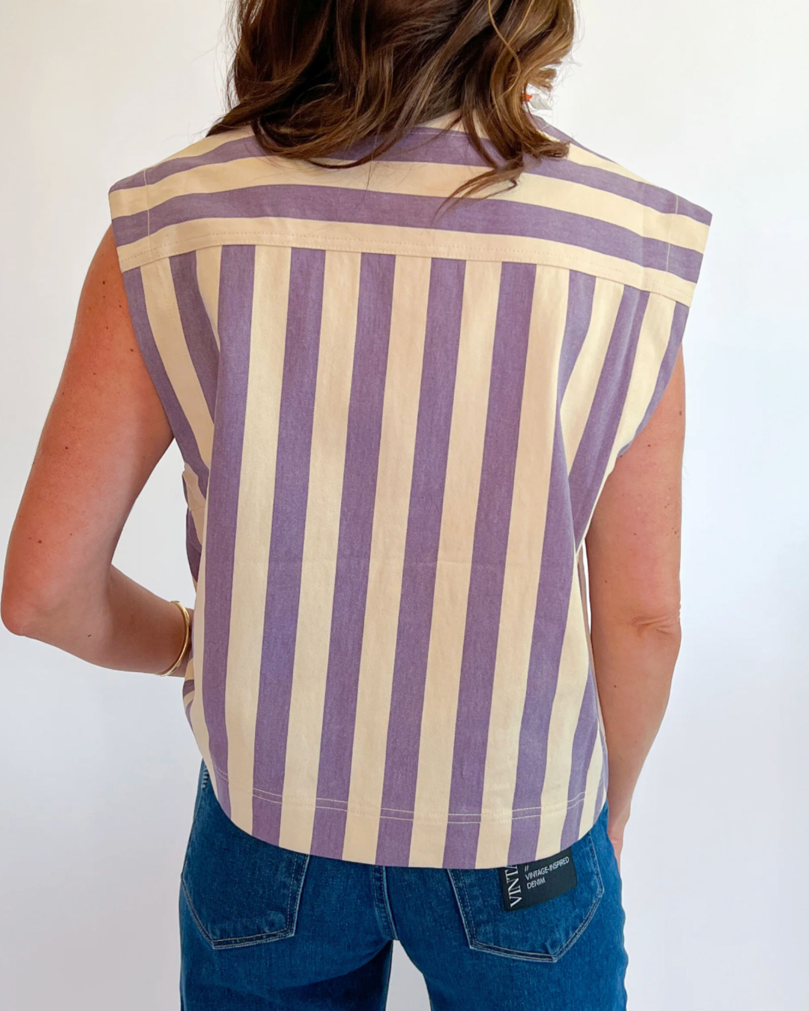 lilac stripe sagan vest