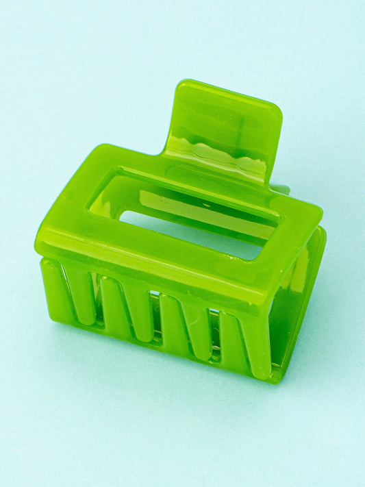  lime glossy square hair claw clip