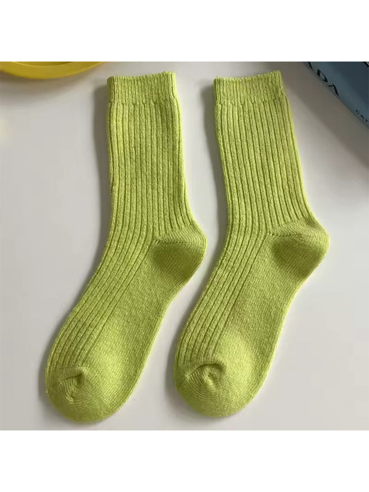 Lime Warm Wool Socks