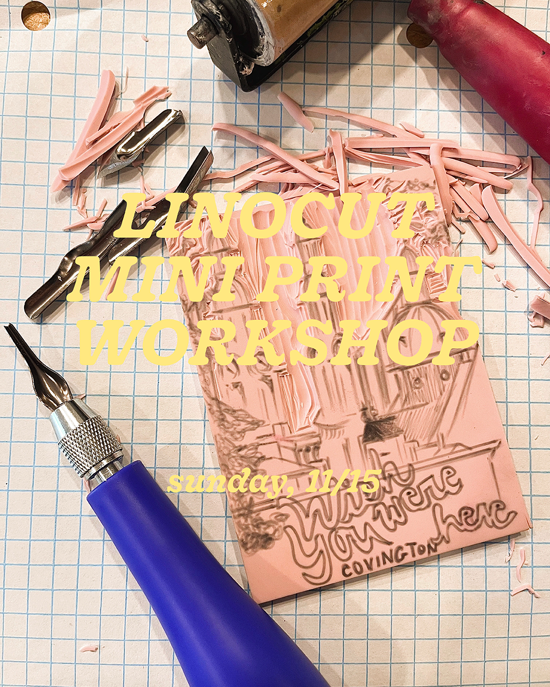 Linocut Mini Print Workshop—Sunday, 11/15