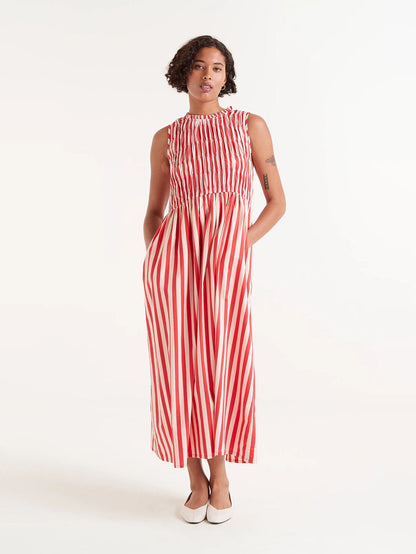 Red Striped Long Dress