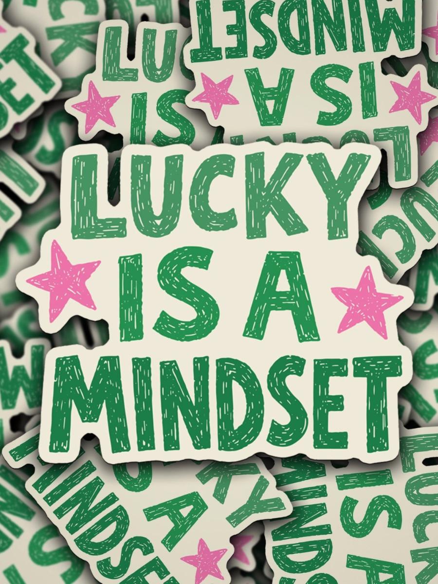lucky is a mindset sticker
