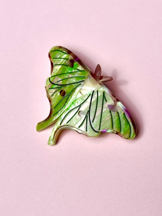Luna Moth French Hair Clip