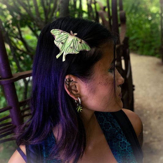 Luna Moth French Hair Clip
