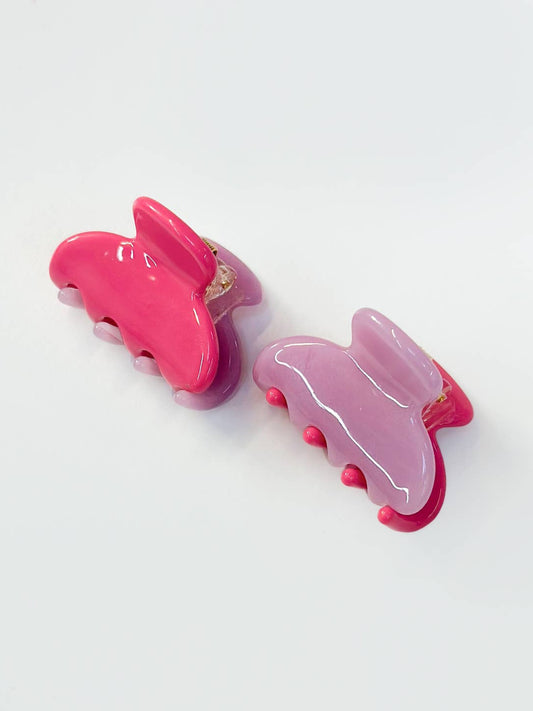 Magenta/Lilac Jelly Hair Claws Set