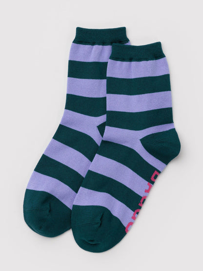 Malachite Stripe Crew Socks