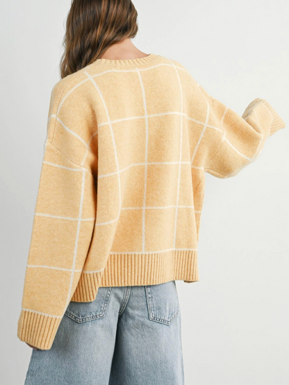 Marigold Check Oversized Sweater