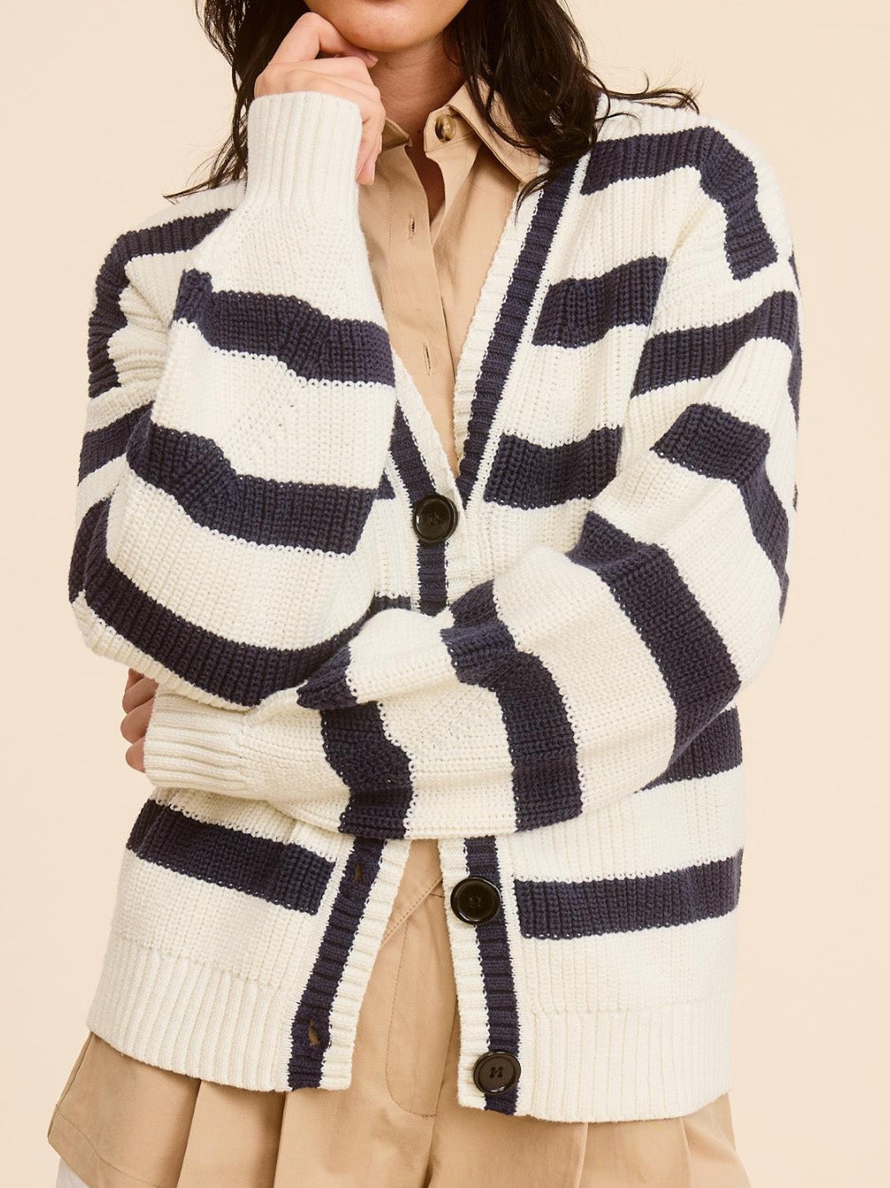 marina striped cardigan