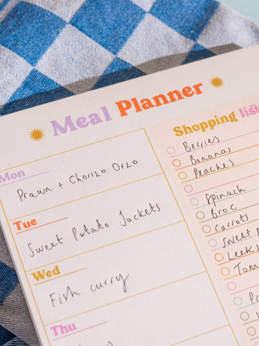 Colorful Meal Planner & Shopping List Pad