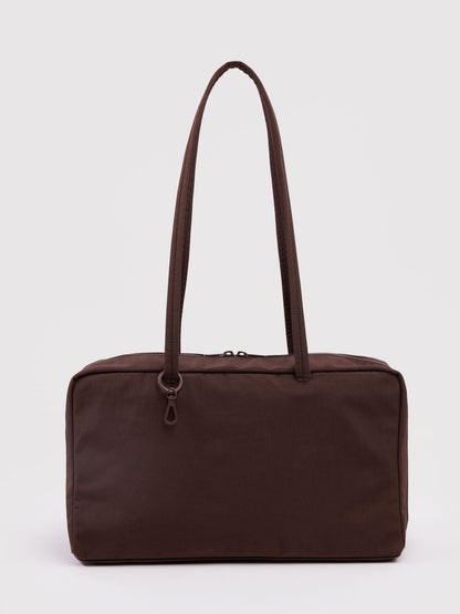 Coffee Medium Nylon Bowler Bag