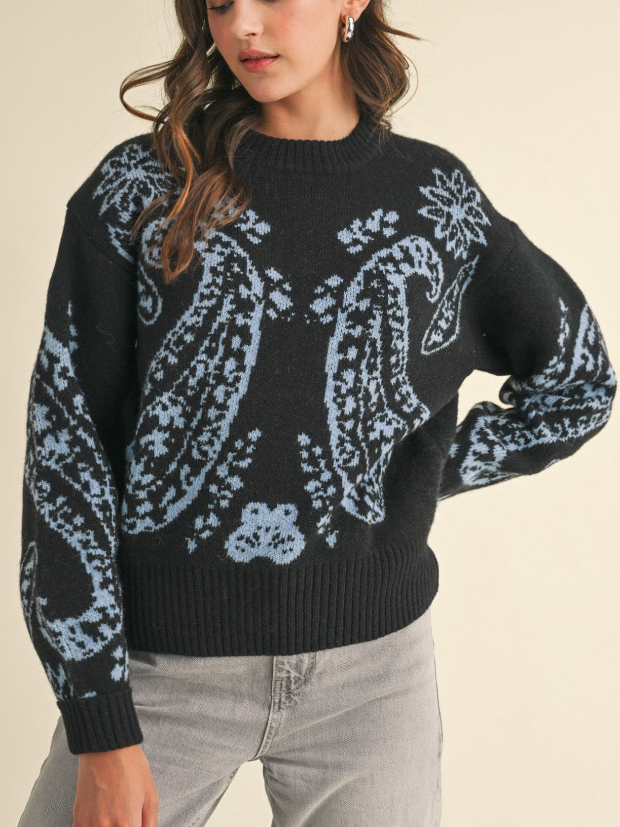 midnight paisley sweater