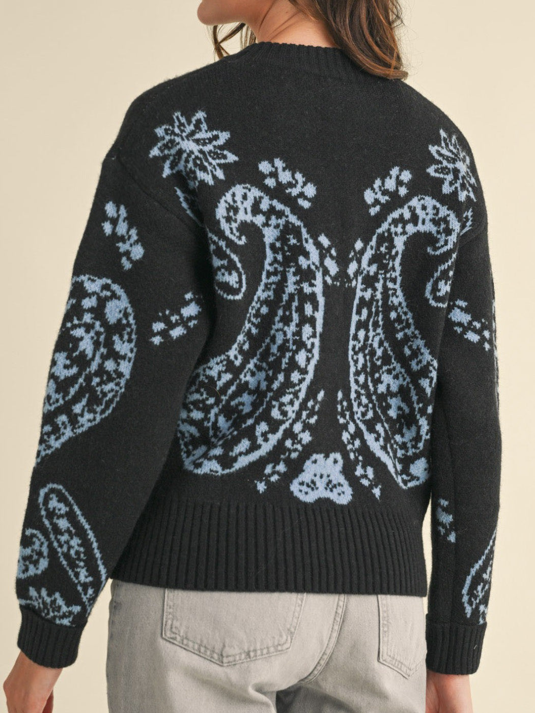 midnight paisley sweater