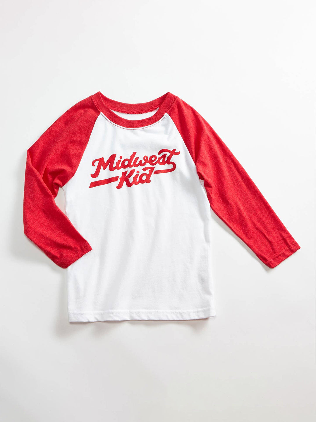 Midwest Kid Heather Red Raglan Toddler Tee