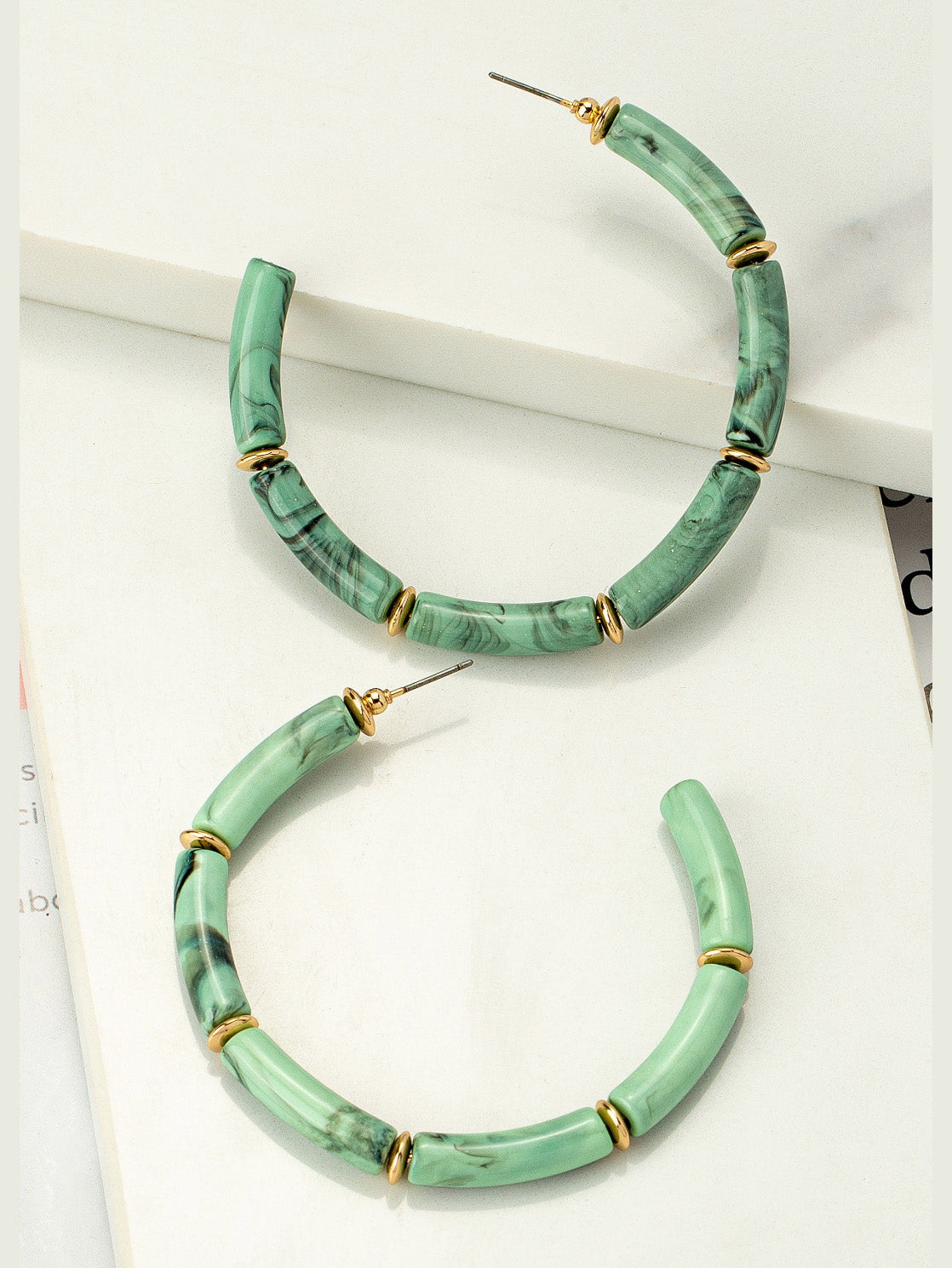 mint marbled hoops