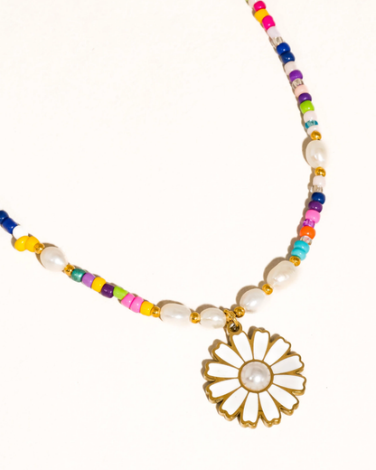 mireau 18k gold-plated daisy necklace